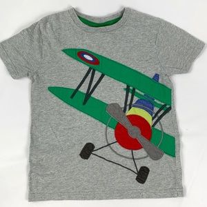 Mini Boden Airplane Shirt 6-7y grey